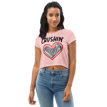 Load image into Gallery viewer, Crushin Heart Pink Crop Tee