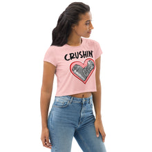 Load image into Gallery viewer, Crushin Heart Pink Crop Tee